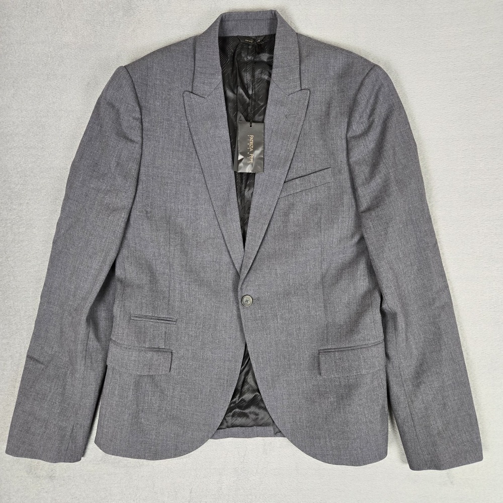 Patrizia Pepe Firenze Blazer Womens 48 Gray Skinny Fit Single Button Jacket NWT